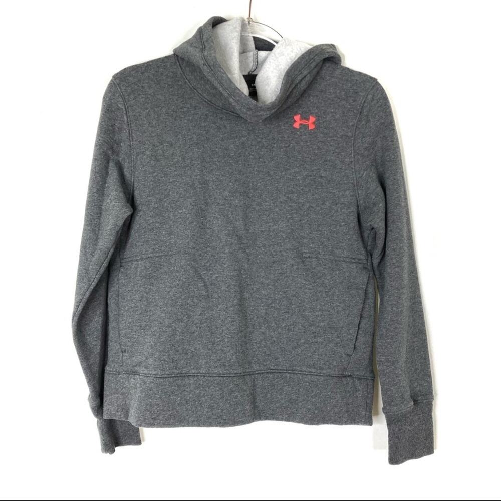 Under Armour Gray Loose Mock Neck Hoodie Sweatshirt Athleisure Womens Small